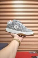 Men's High-Street Grey Leather & Tweed Platform Sneakers - Vintage Fat Skate Shoes for Streetwear & Casual Wear