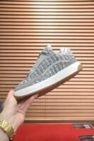Men's High-Street Grey Leather & Tweed Platform Sneakers - Vintage Fat Skate Shoes for Streetwear & Casual Wear