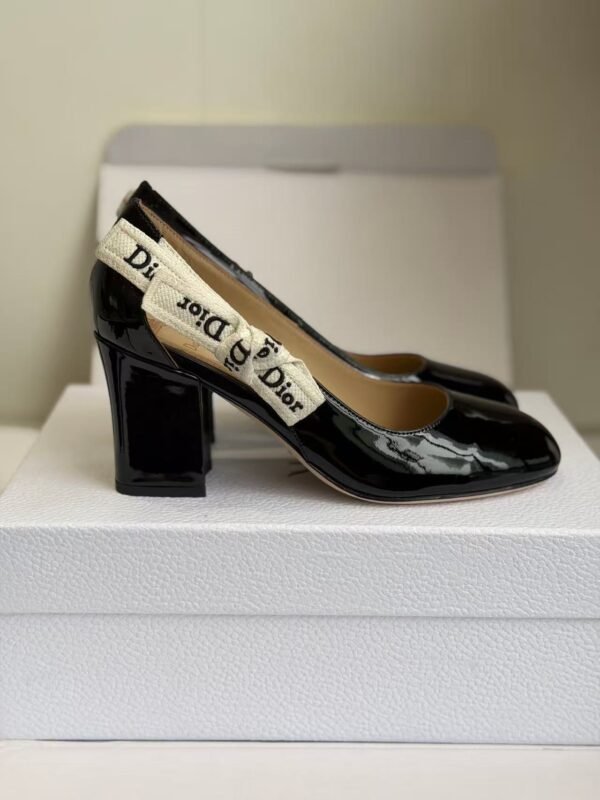 Women’s Patent Leather Chunky Heel Loafers – Comfortable Mary Jane Pumps with Ribbon Bow