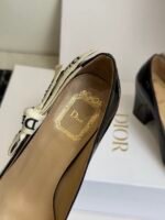 Women’s Patent Leather Chunky Heel Loafers – Comfortable Mary Jane Pumps with Ribbon Bow