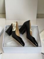 Women’s Patent Leather Chunky Heel Loafers – Comfortable Mary Jane Pumps with Ribbon Bow