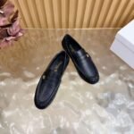 Women's Classic Black Leather Loafers – Warm Wool Lined Flat Slip-On Dress Shoes