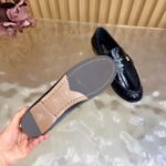 Women's Patent Leather Loafers - Genuine Leather Flat Shoes with Sheepskin Lining & Metal Buckle
